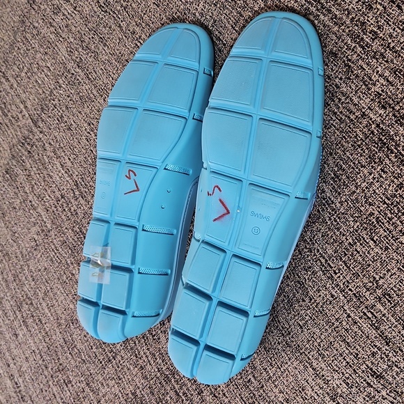 SWIMS Mens Breeze‎ Penny Loafers Aqua Blue Mesh Water Shoes SZ 13 - Picture 6 of 11